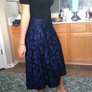 High waisted,Blue floral skirt
